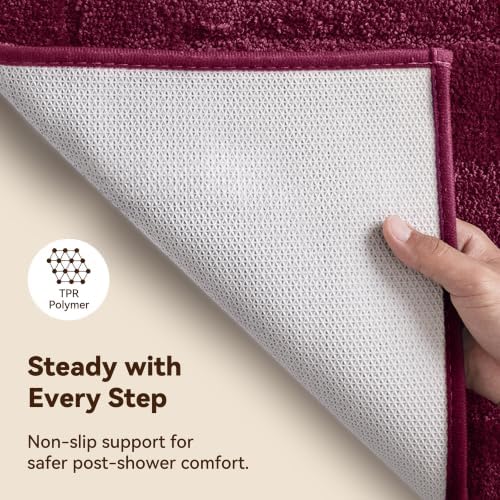 GRANNY SAYS Strawberry Red Bathroom Rug 24" x 36", Non-Slip Bath Mat - Image 4