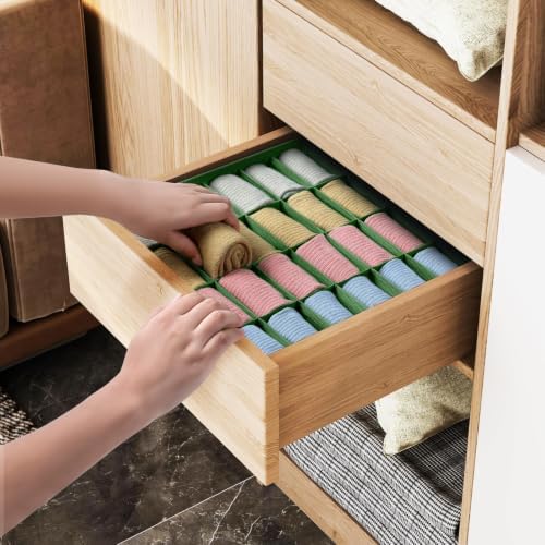 joyoldelf Sock Drawer Organizer Divider 4 Packs Underwear Organizer, 24 Cell - Image 4