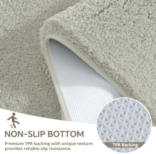 Polyester Bathroom Rug 17"x24" Light Gray, Non-Slip Soft Bath Mat - Image 6