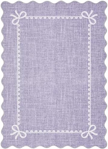 GarveeHome Scalloped Bow Rug 3x5 Washable Purple Rugs - Image 4