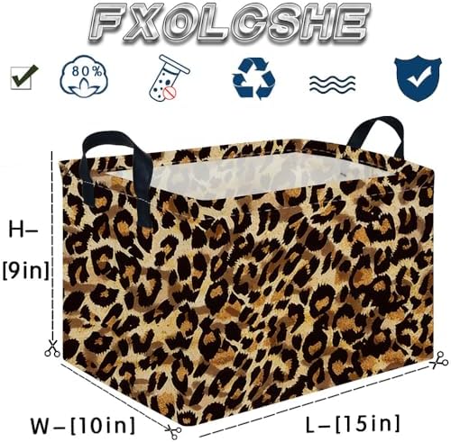 Rectangular leopard print baskets, Kids Storage Bins, Collapsible Canvas - Image 7