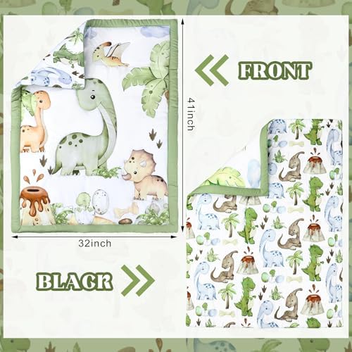 Hahafelt 3 Pcs Dinosaur Baby Crib Bedding Set - Image 4