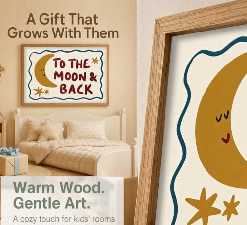 Framed To The Moon and Back Nursery Wall Art Cute Moon and Stars Wall Decor - Image 5