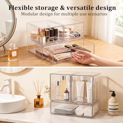 Clear Stackable Storage Drawers: Acrylic Organizer Bins 6 Pack - Image 5