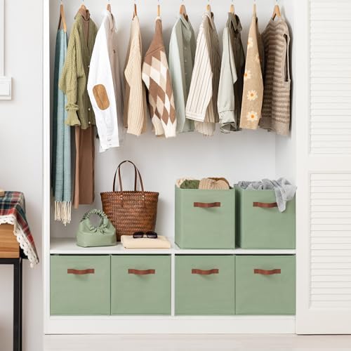 GRANNY SAYS 13 Inch Storage Cube Organizers, Sage Green - Image 4