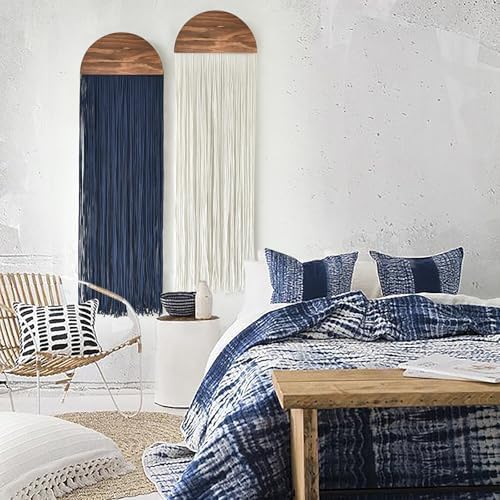 2Pcs Macrame Wall Hanging Fiber wall Art Handmade Boho Decor 13.7"W*51"L - Image 2