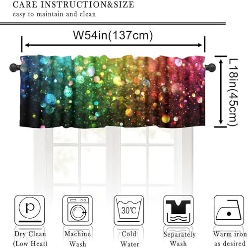 Rainbow Lights Window Valance, Abstract Fantasy Colorful Rainbow Polka Dots - Image 5