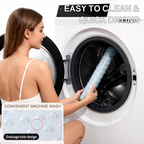Anti-Slip Bathtub Shower Mat 21×21 Inch Clear White - Image 7
