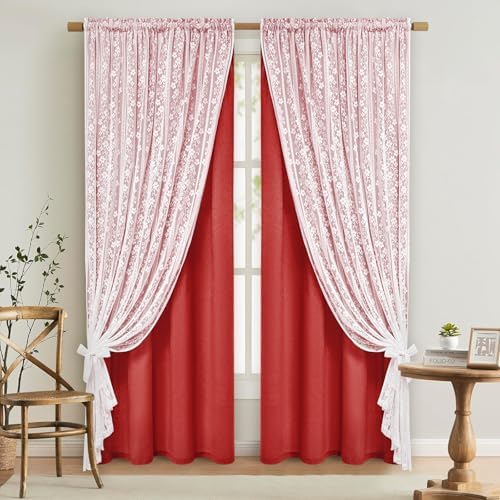 ASPMIZ Linen Curtains for Living Room Double Layers Curtains for Bedroom by ASPMIZ