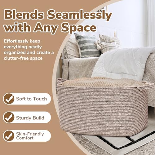Goodpick Large Woven Rope Blanket Basket - Image 5
