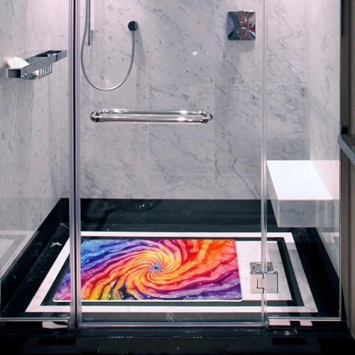 Shower Mat Non Slip, Spiral Tie Dye Anti Slip Bath Mat - Image 6