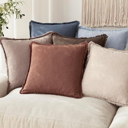 Foindtower Decorative Linen Fringe Throw Pillow Covers Cozy Boho Farmhouse - Image 7