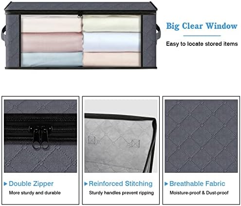 HomeHacks Storage 4-Pack Clothes Organizer Storage Bags Foldable Storage Box - Image 3