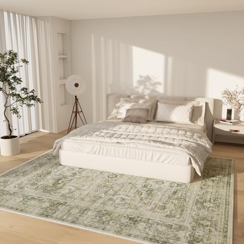 Washable Living Room Area Rug: 8x10 Bedroom Rug Non Slip Boho Large Carpet - Image 2