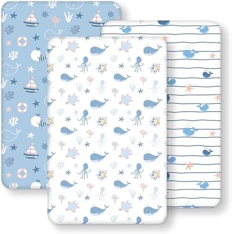 Bassinet Sheets Boy 33”x20” Compatible by FIEMOL