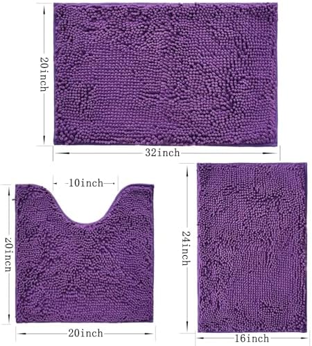 Bathroom Rugs Sets 3 Piece Non Slip, Bath Rugs - Image 3