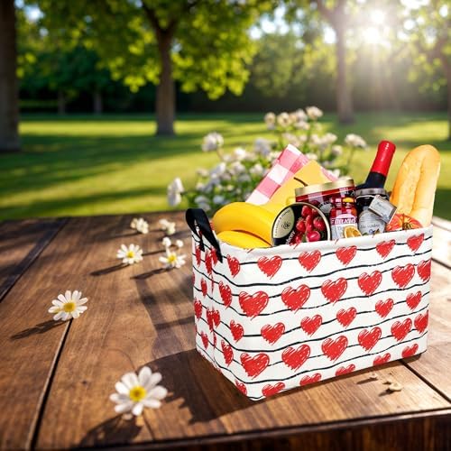 Valentine's Day Basket Gift for Empty Cute Heart Large Storage Bin for Kid and - Image 4