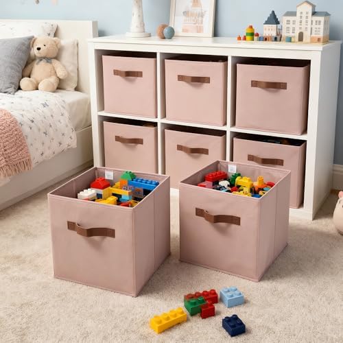 GRANNY SAYS Cube Storage Bins, 11 Inch Cube Organizer, Dusty Pink - Image 3