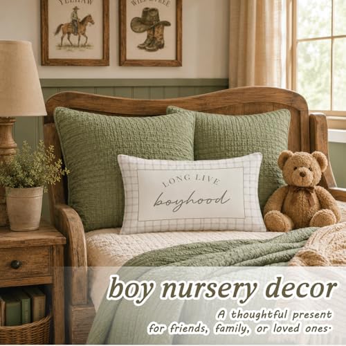 Long Live Boyhood Boy Nursery Decor 12x20 Pillow Cover - Image 4
