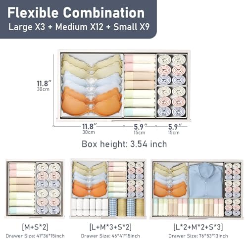 DIMJ Drawer Organizer Clothes, 8 Pack Dresser Organizer, Foldable Closet - Image 2
