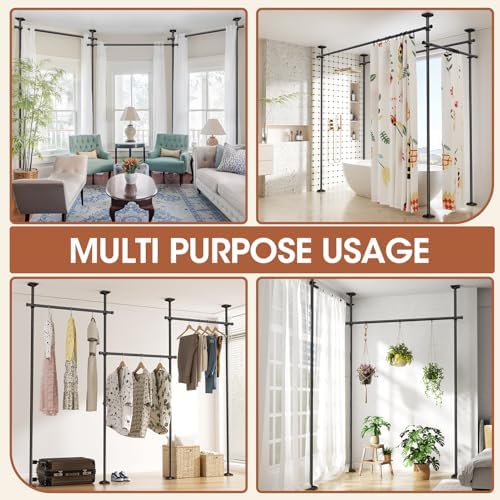 SUNALLY Room Divider Curtain Rod 4-10ft28-171in Room Separator - Image 7