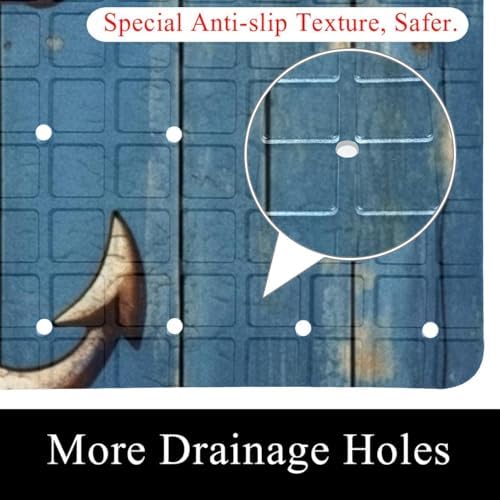 Bathtub Mat Non Slip 26.8x15.1 Inch, Anchor on a Planks Shower Mat - Image 2