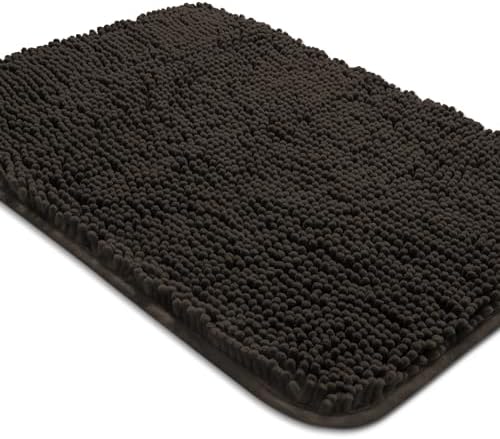 Yeaban Chocolate Brown Bathroom Rug 20"x32", Non-Slip Rubber Backing by Yeaban