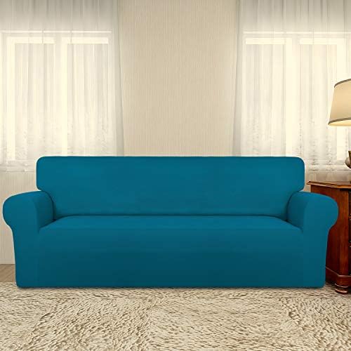 PureFit Stretch Couch Covers for Sofa Large Sofa Slipcovers Peacock Blue - Image 2