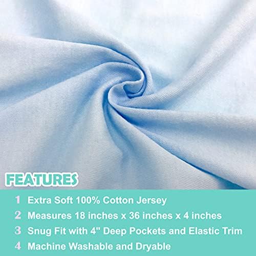 American Baby Company 2 Pack 100% Natural Cotton Fitted Cradle/Bassinet Sheets - Image 2