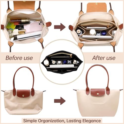 OPPOSHE Purse Organizer Insert for Longchamp Le Pliage, Premium Felt Long Champ - Image 3