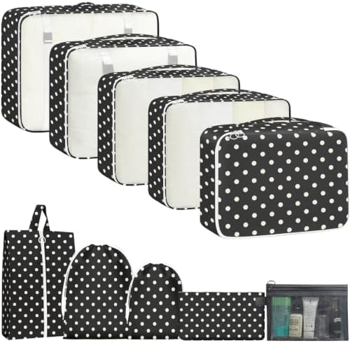 Packing Cubes for Travel 10 Set Luggage Organizer Bags by YEEYAA
