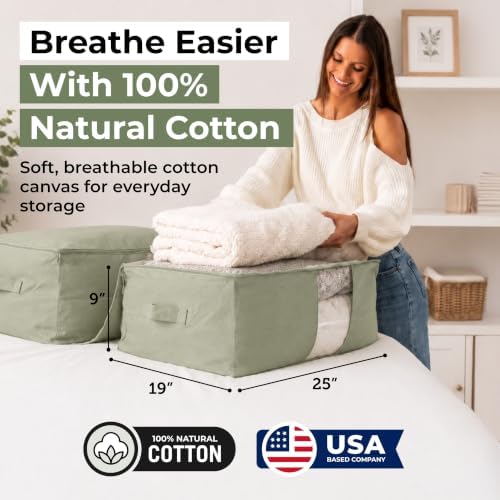 Soft Canvas Storage Bags with Zipper. Thick Breathable - Image 2