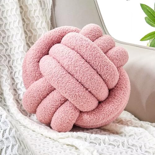 Uvvyui Knot Pillow Ball, Soft Home Decorative Round Throw Pillow, Handmade by Uvvyui