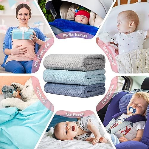 Newwiee 3 Pcs Baby Blankets Fleece Ultra Soft, Bright Color - Image 6