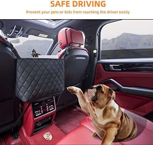 WLLWOO Car Net Pocket Organizer Purse Holder Console Front Seat Storage - Image 2