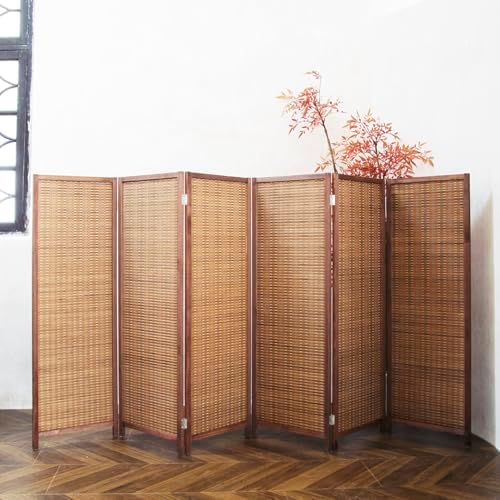 Furnnylane 6 Panel Short Room Divider Screen, Small Bamboo Panel Divider - Image 4