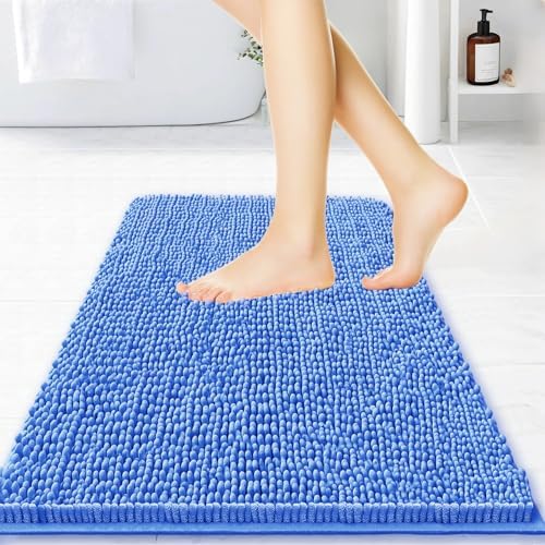 BOANKODU Bathroom Rugs 32x20, Extra Soft Absorbent Chenille Bath Rugs, PVC by BOANKODU