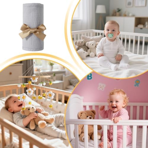 Cot Rail Protector 4 Pack Cotton Gauze Teething Guard - Image 3