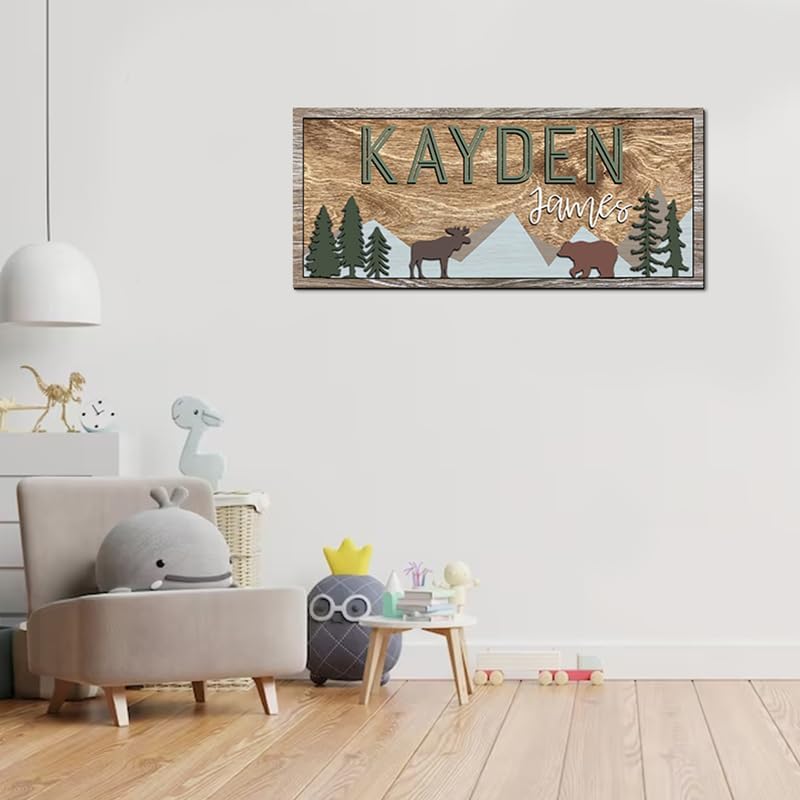 Personalized Wooden baby name sign - Image 3