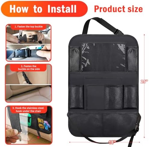 2 Pack Car Backseat Organizer Car Seat Organizer Back Seat Protector - Image 6
