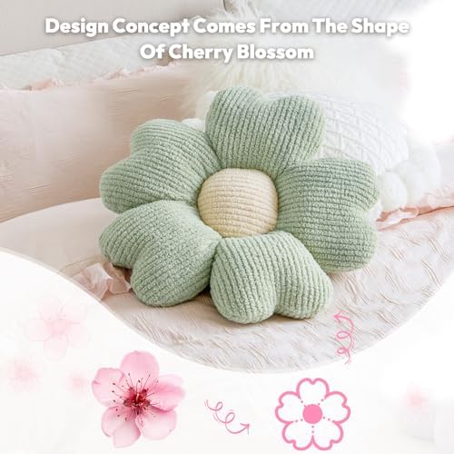 Sioloc Flower Shaped Throw Pillow, Fun Daisy Pillow, 25.6" Large Green Cute - Image 6
