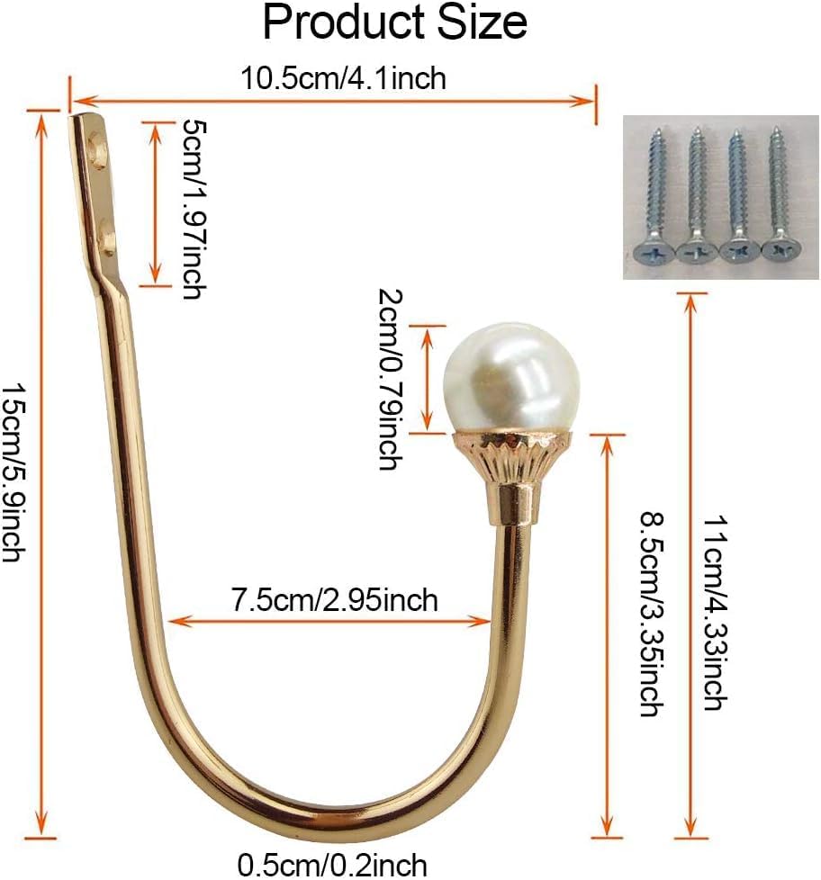 COCIVIVRE 2 Pack Curtain Holdbacks Wall Mounted Curtain Tiebacks Hooks Plastic - Image 2