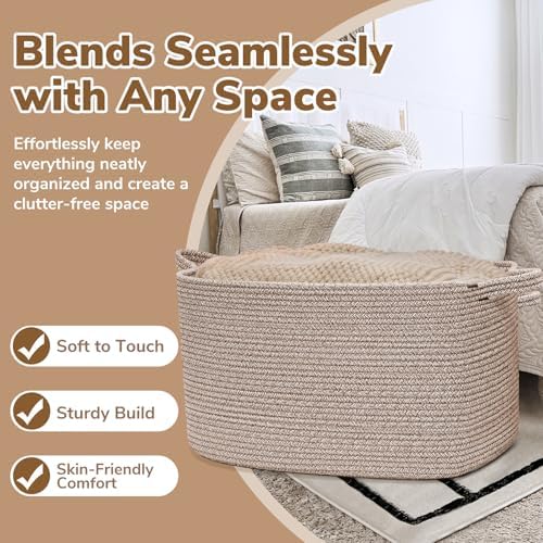 Goodpick 85L Large Woven Rope Blanket Basket - Image 5