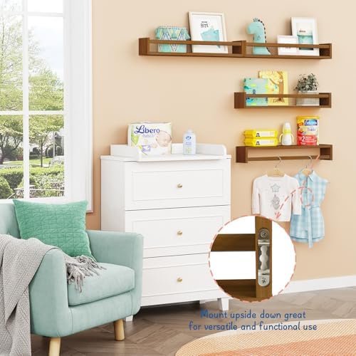 Forbena 24 Inch Wooden Floating Nursery Book Shelves - Image 5