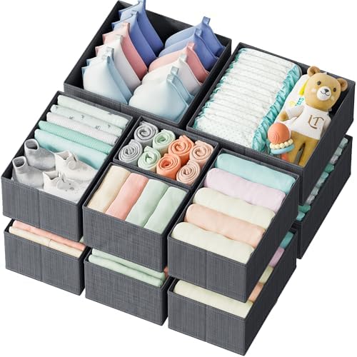 Drawer Organizer Set of 12 Dark Grey by Neaterize