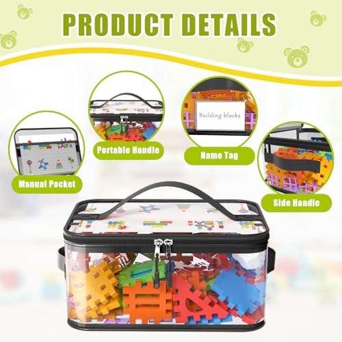 8 Pack Large Clear Toy Storage Bags - Image 3