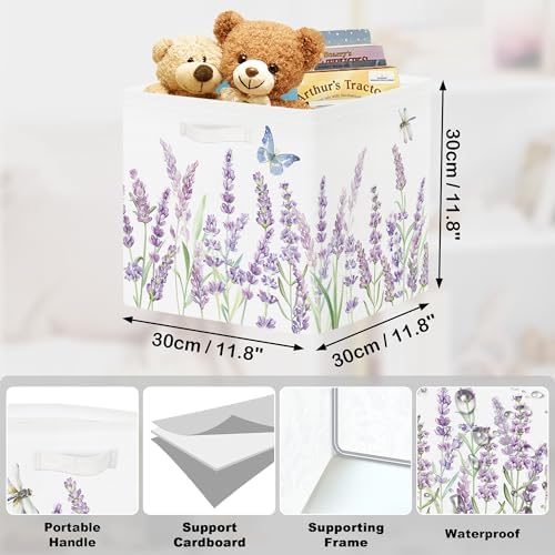 11.8" Wild Flower Storage Cube Organizer Set 3Pcs Clothes Storage Basket Bin - Image 3