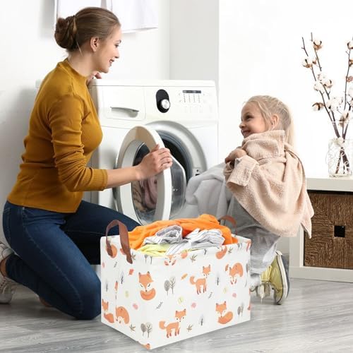 Rectangle Fox Basket, Collapsible canvas waterproof storage basket, Toy - Image 2