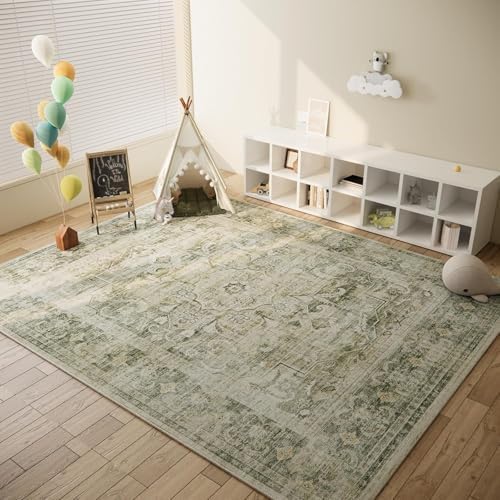 Washable Living Room Area Rug: 8x10 Bedroom Rug Non Slip Boho Large Carpet - Image 4