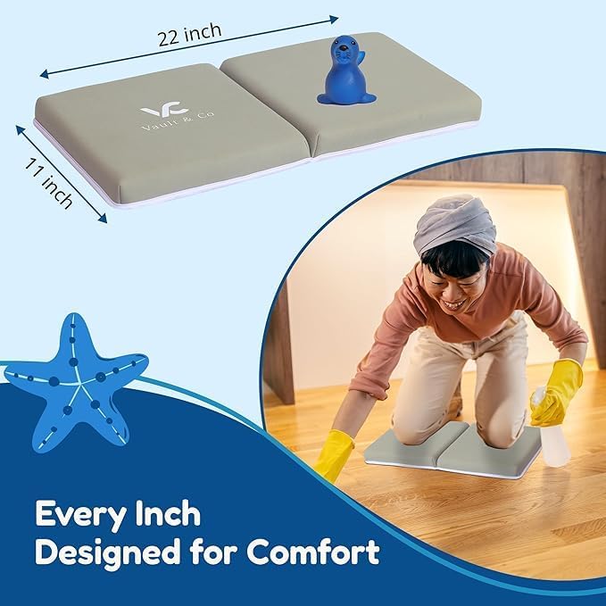 Vault & Co Bath Kneeler and Elbow Rest Pad Set – Extra Thick 1.5” Cushioned - Image 4